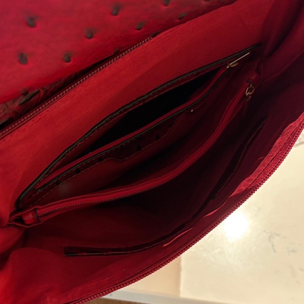 Chic Red Textured Backpack - Picture 2 of 9
